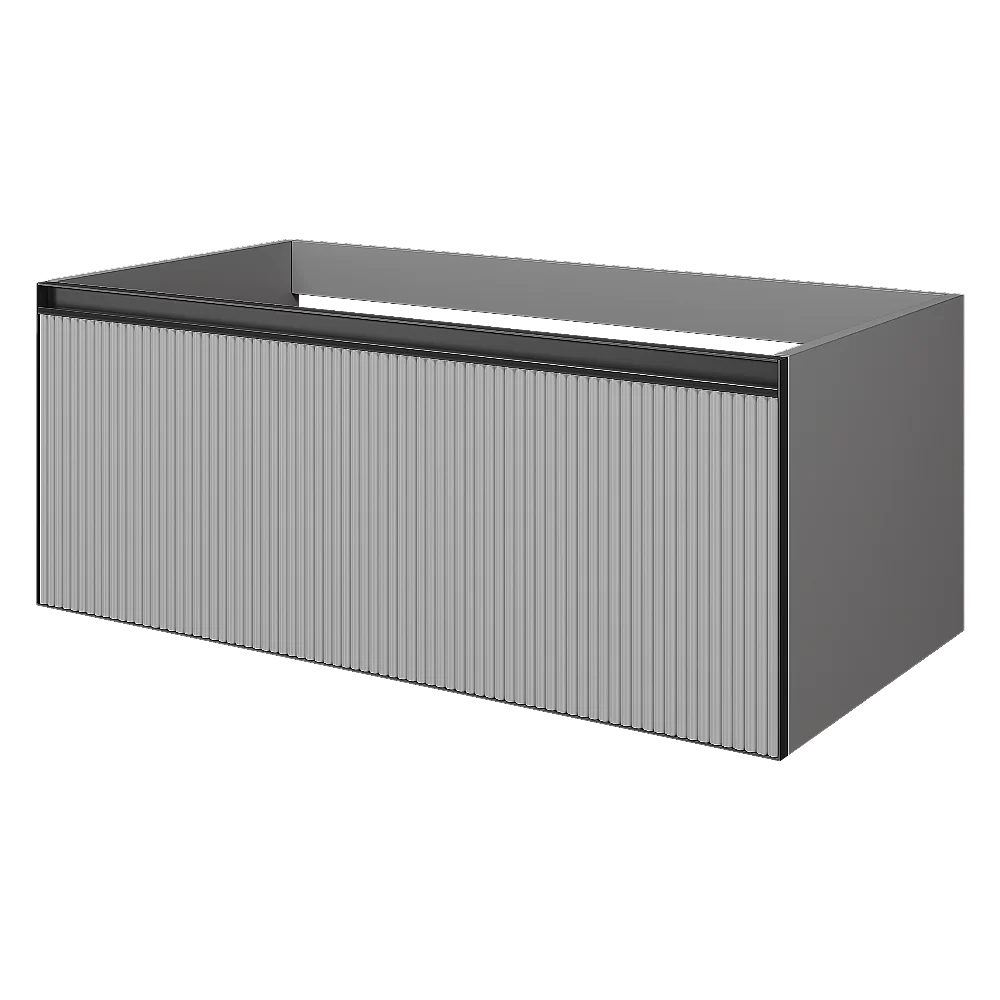 Тумба с раковиной Armadi Art QUATRO 1 100 FUGA с подсветкой, LUNA/профиль ANTHRACITE