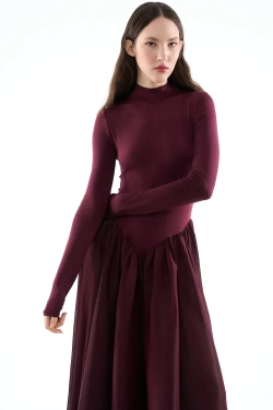 Платье-русалка винное