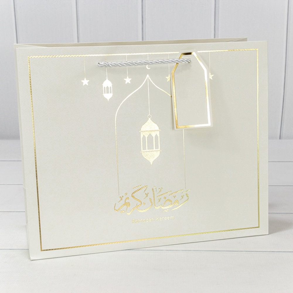 Пакет подарочный 32х26х12см Премиум "Ramadan" (Белый)