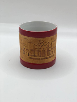 Кружка малая фарфоровая без ручки с берестой. Коллекция "Старая Русса"