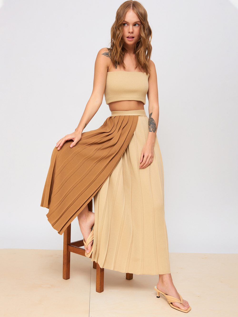 Юбка Corrugation Beige