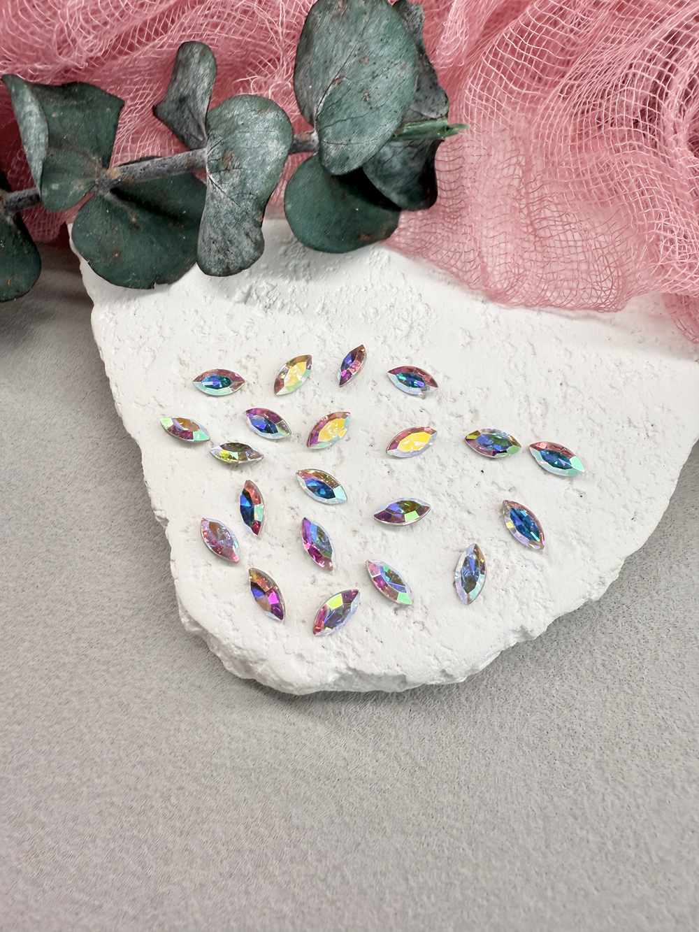 Наветт Navette 8*4 мм, Crystal Ab