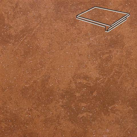 Stroeher - Keraplatte Roccia 841 rosso 340x294x12 артикул 9340 - Клинкерная ступень - флорентинер
