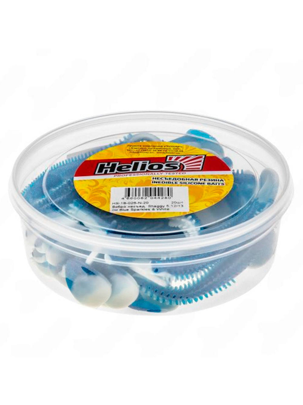 Виброхвост несъедобный Helios Shaggy 5,12/13 см Fio & Lime 20шт. (HS-18-014-N-20)