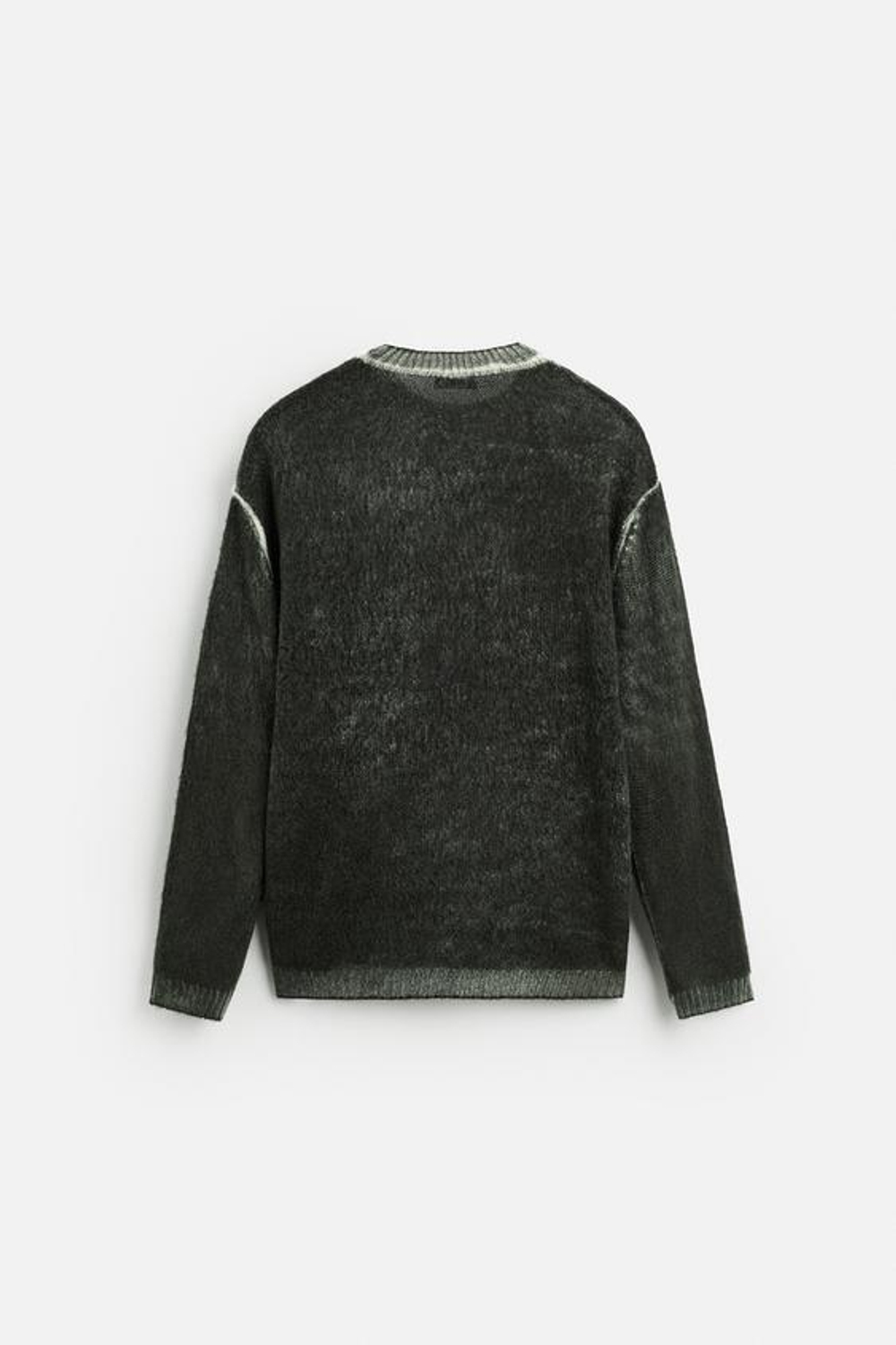 ZARA СВИТЕР С УЗОРОМ «БРЫЗГИ КРАСКИ», ЗЕЛЕНОВАТО-СИНИЙ