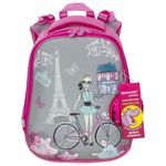 Ранец BRAUBERG PREMIUM, 2 отделения, с брелком, Paris cycling, 38х29х16 см, 227813