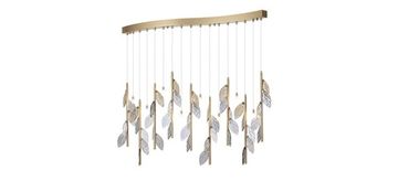 Подвесная люстра 17*G4 5445/17 матовое золото/ коньячный/дымчатый/прозрачный/бензиновый L-vision Listva Odeon Light Exclusive.