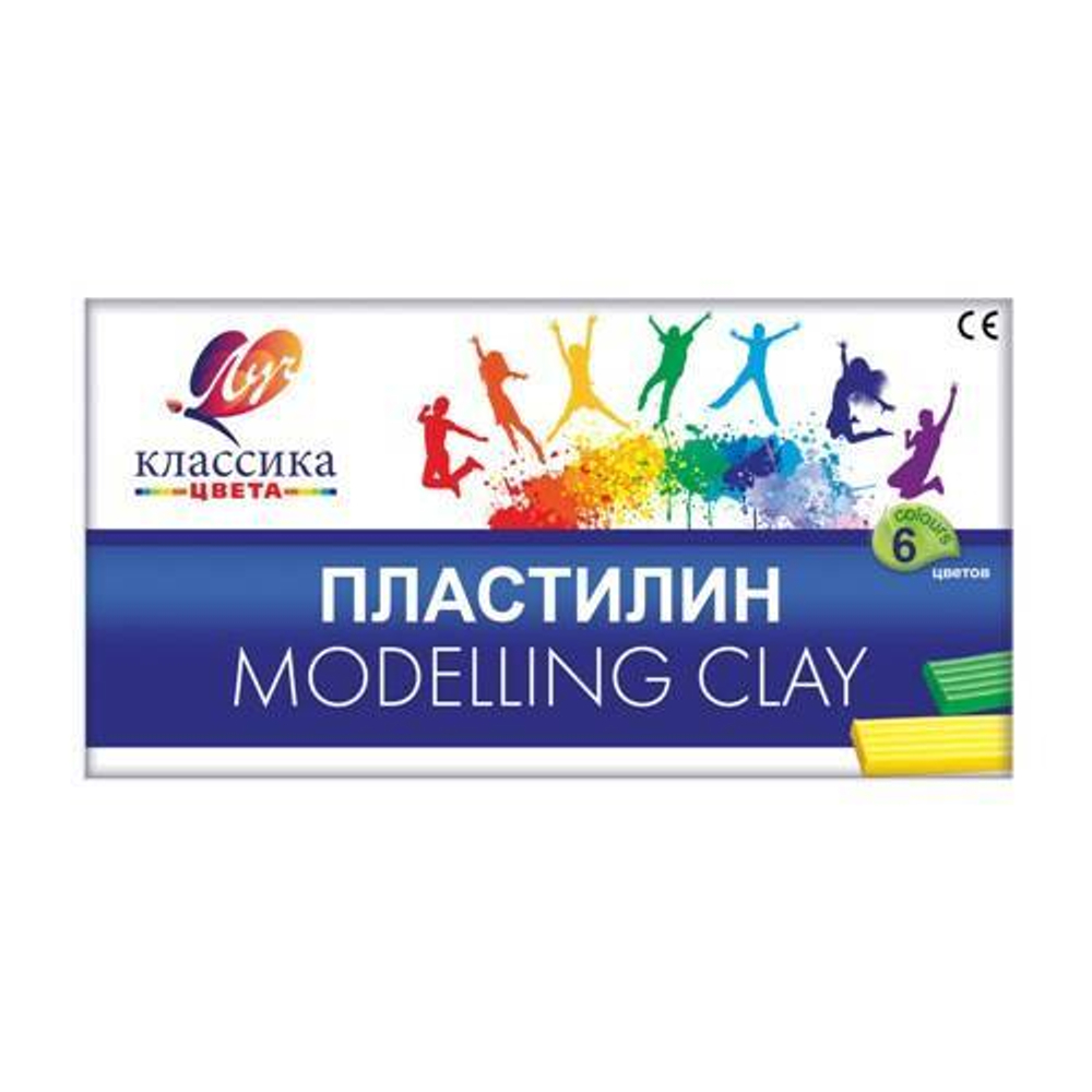 Пластилин 6 цветов 120г "Классика" со стеком в картонной упаковке ЛУЧ
