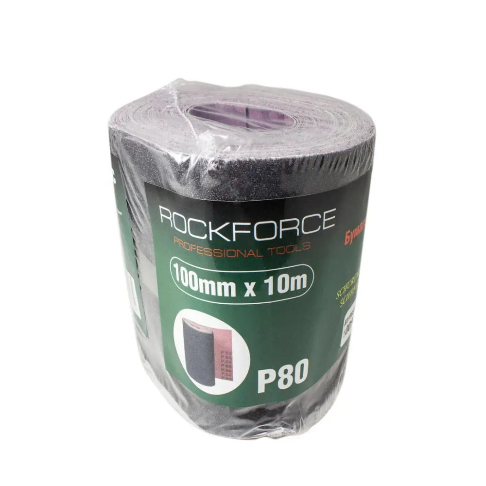 Бумага наждачная на тканевой основе 100ммх10м в рулоне (P80) RockForce##Rock FORCE RF-FB480C