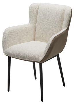 Стул VOLCANO Белый Wales-101, ткань / светло-бежевый Maison 09, экокожа/ черный каркас