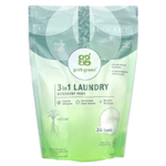 Grab Green, стиральный порошок в капсулах 3-в-1, ветивер, 24 загрузки, 384 г (13,5 унции)