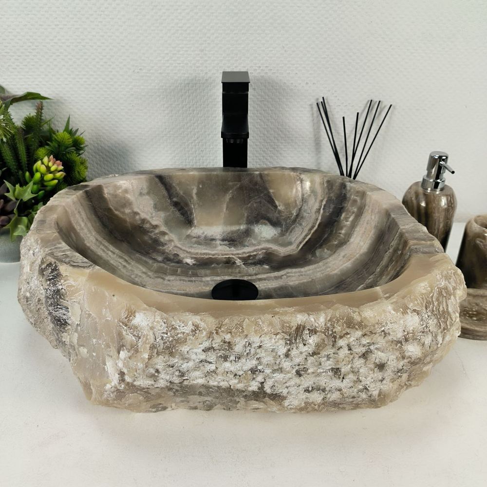 Раковина из оникса Erozy Grey EO-64435 52*44*15 0156
