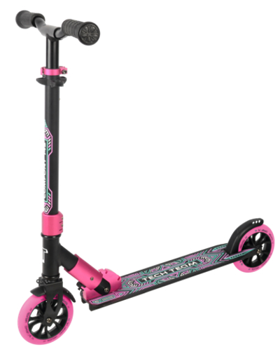Детский самокат Tech Team ​Comfort 145 2022 черно-розовый