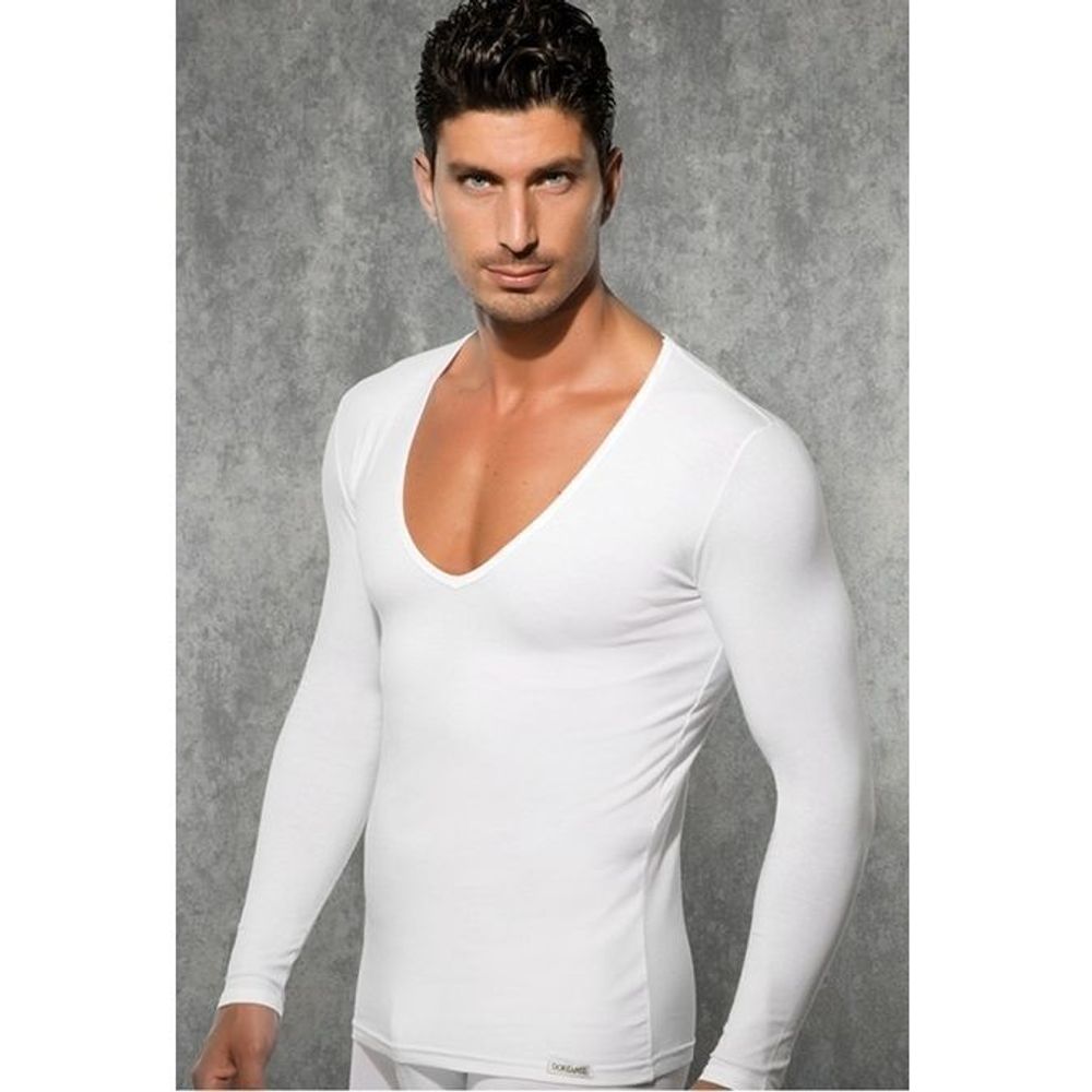 Мужская футболка с длинным рукавом Doreanse белая 2920