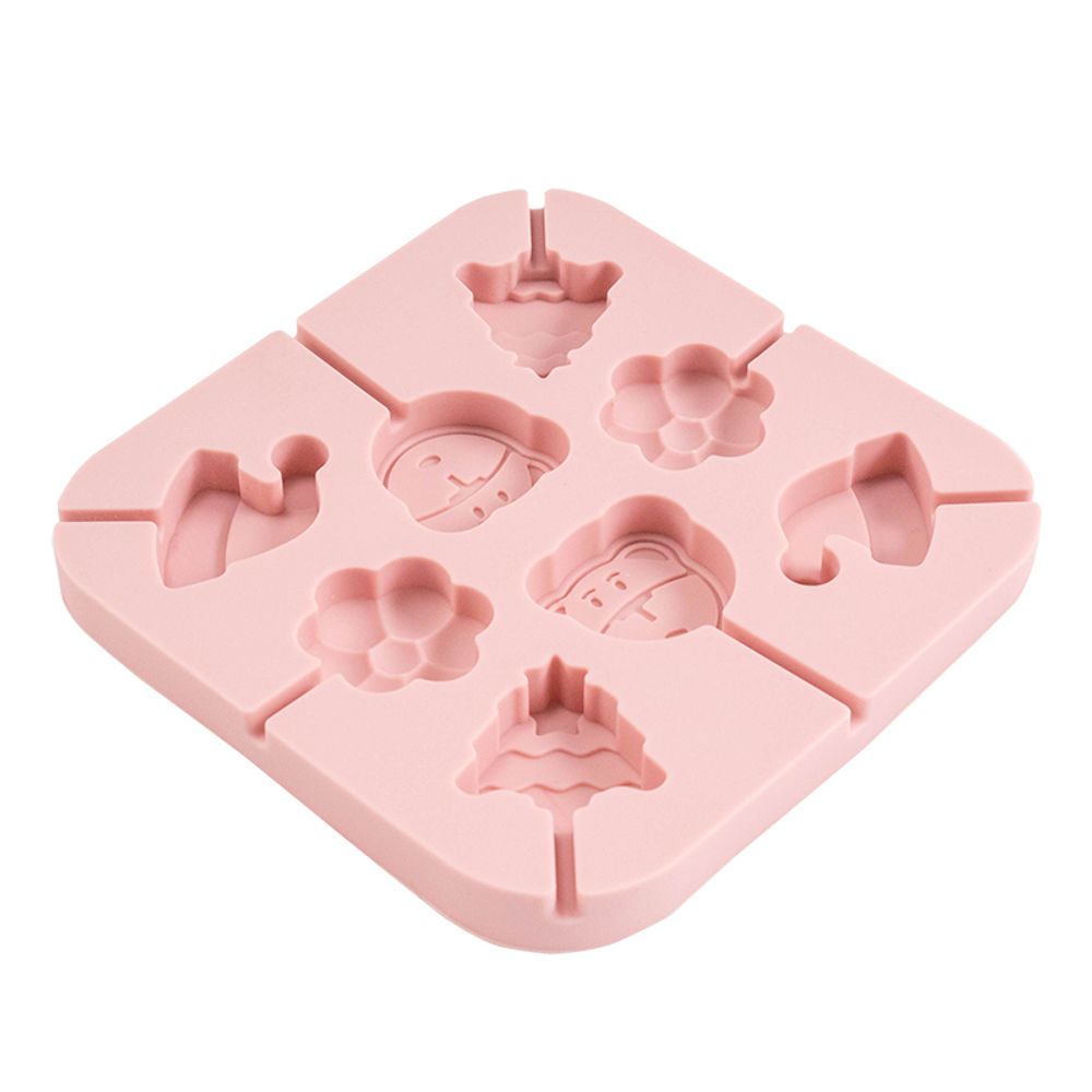 Форма силиконовая "Новогодние мишки" 13,5*13,5 см, 8 ячеек