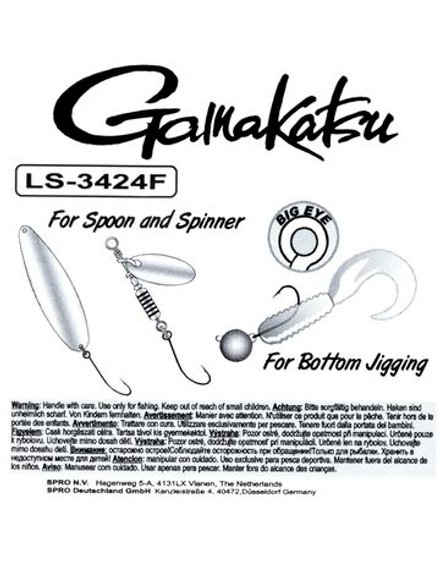 Крючки Gamakatsu LS-3424F NEW LABEL HOOKS BLACK разм. 2/0 4шт.