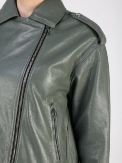 Кожаная куртка демисезонная косуха оверсайз