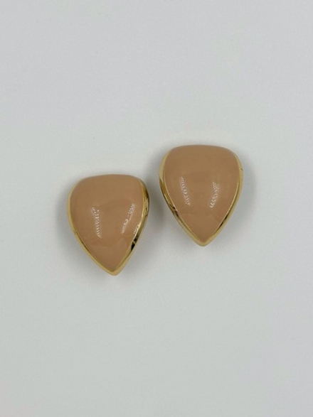 Клипсы с бежевой эмалью Lanvin