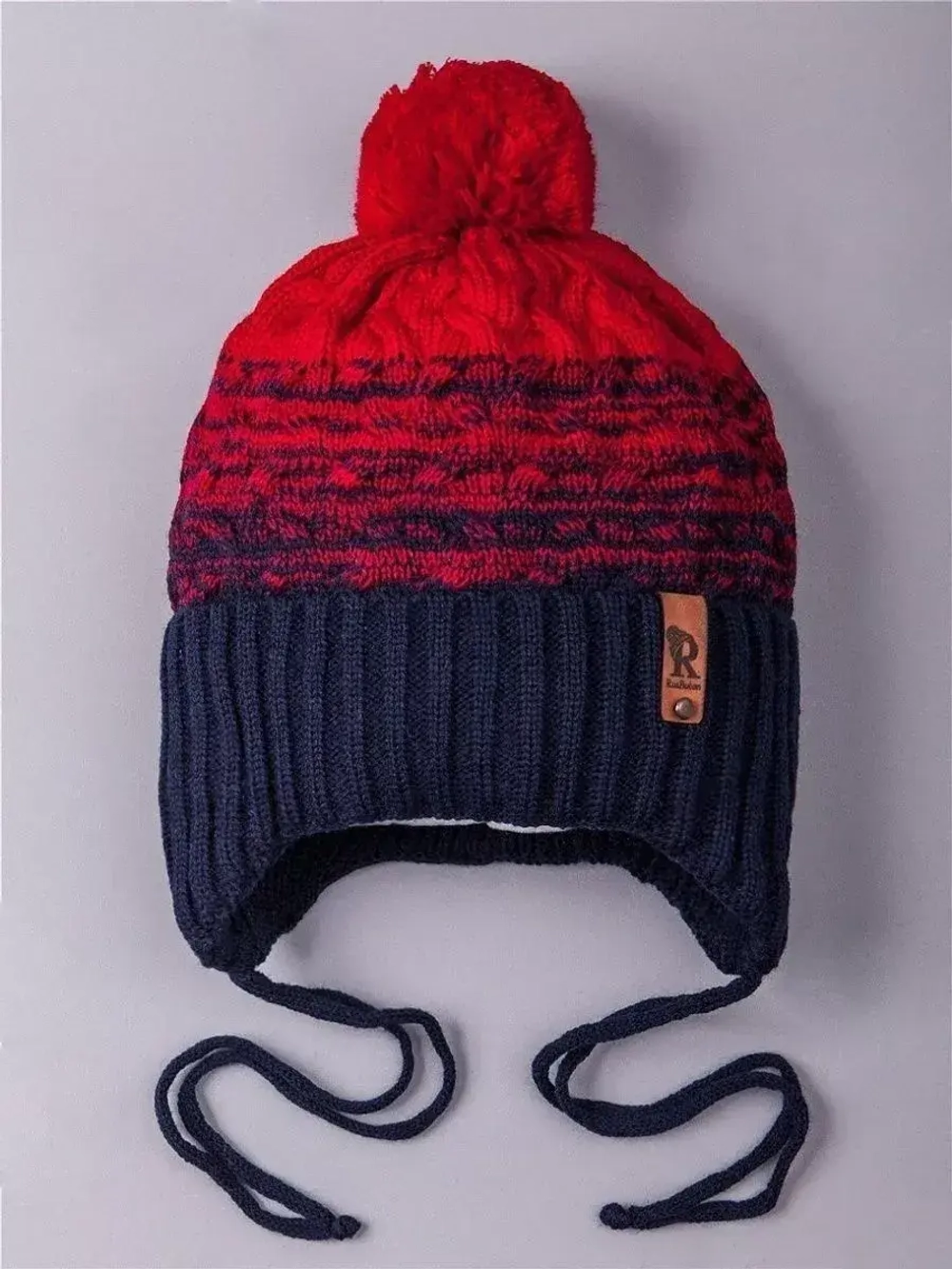 Шапка для мальчика осенняя на завязках