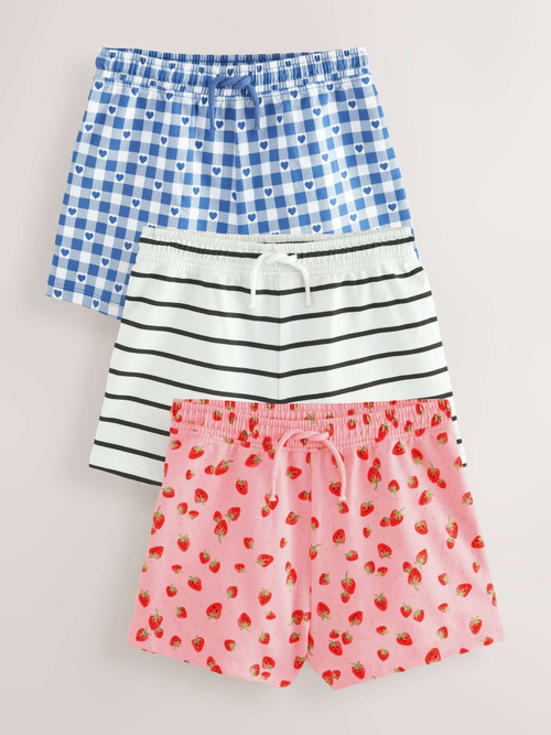 Шорты для девочки Next AH9-446, 3 шт., Розовый, Белый, Синий