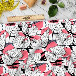 Ткань оксфорд 210 широкие листья яркие