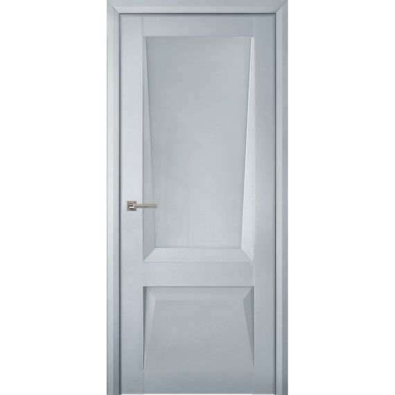 Фото межкомнатной двери экошпон Uberture Perfecto 106 barhat light grey остеклённая