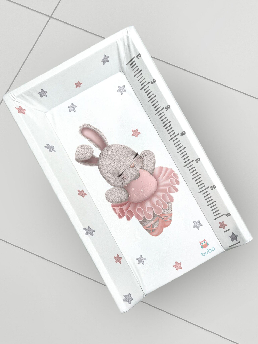 Доска для пеленания BUBO BABY "LUX PRO" 80х50 см с фиксаторами и ростомером