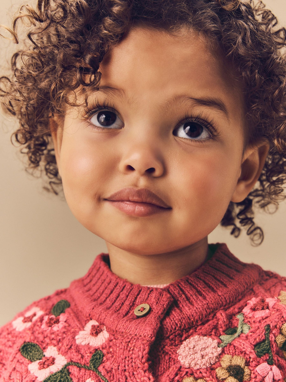 Кардиган вязаный с вышивкой для девочки Next E25-155, Кирпичный