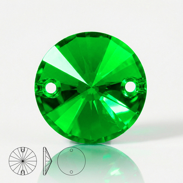 Пришивные стеклянные стразы (Peridot / Ярко-зелёный) Rivoli