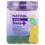 Natrol, Kids, Sleep +®, жевательные мармеладки с успокаивающим эффектом, для детей от 4 лет, клубника, 60 шт.