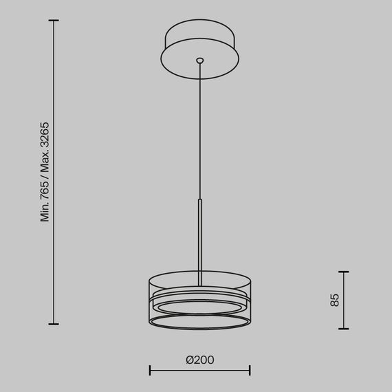 Подвесной светодиодный светильник Maytoni Dress code MOD348PL-L14BBS3K