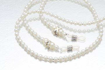 Цепочка бисер белый жемчужная D028 , 70 см