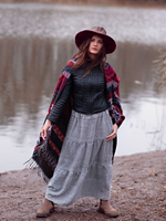 Длинная шерстяная юбка (серый)