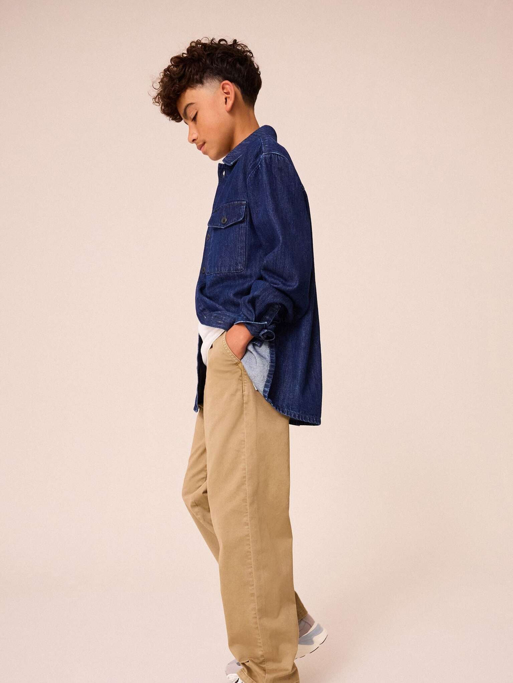 Рубашка джинсовая для мальчика Next 904-781, Темно-синий