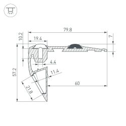 Профиль STEP-FRONT-2000 ANOD (Arlight, Алюминий) 023866