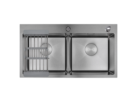 Мойка AVIVA 78*45, Нано-Сатин (арт. NS7845R-2), 2 чаши
