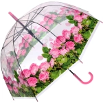 Зонт-трость женский купол «Цветы», 8 спиц, цвет микс, d-80см, длина в слож. виде 82см