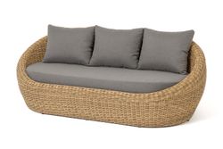 "Барселона" диван из искусственного ротанга трехместный, цвет соломенный