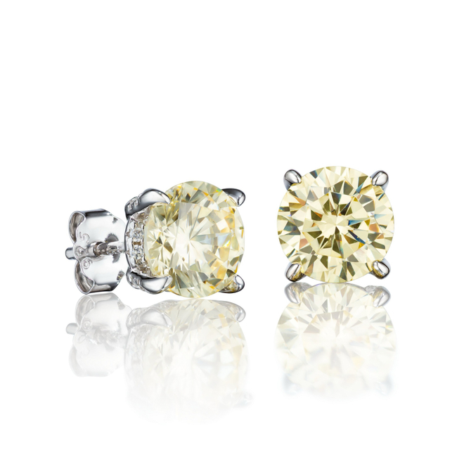 Серьги пусеты Embrasse Light Yellow 8 мм