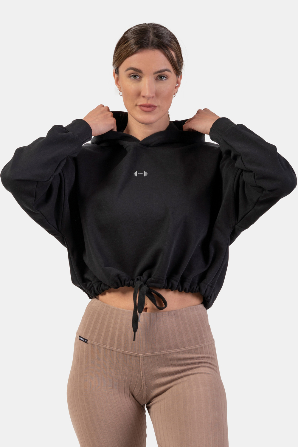Худи LOOSE FIT CROP HOODIE ICONIC 421 Черная