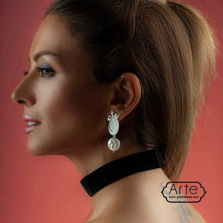 Серебряные серьги с перламутром Arte Asman Esh 20220427 Иран