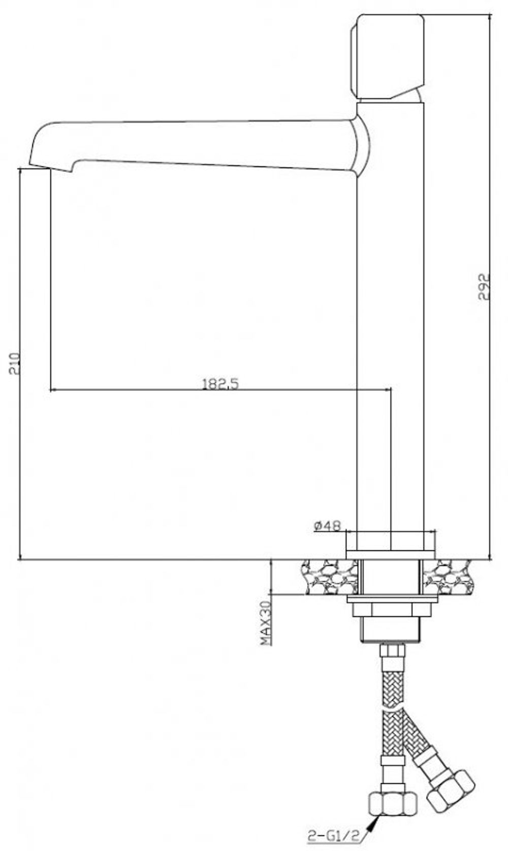 Смеситель для накладных раковин BelBagno UNO-LMC-CRM