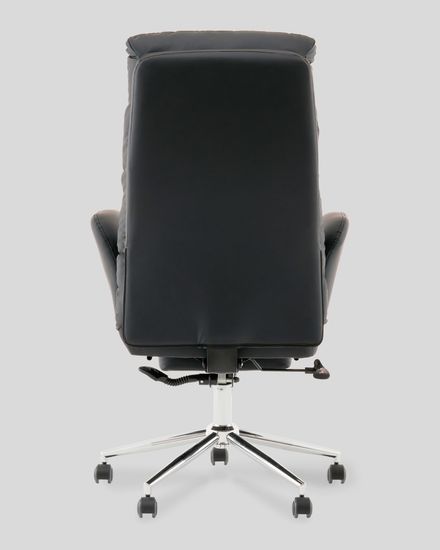 Кресло руководителя TopChairs Solid с оттоманкой черный