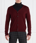 Хлопковый кардиган mardon-l BOSS BLACK - бордовый(50476356)