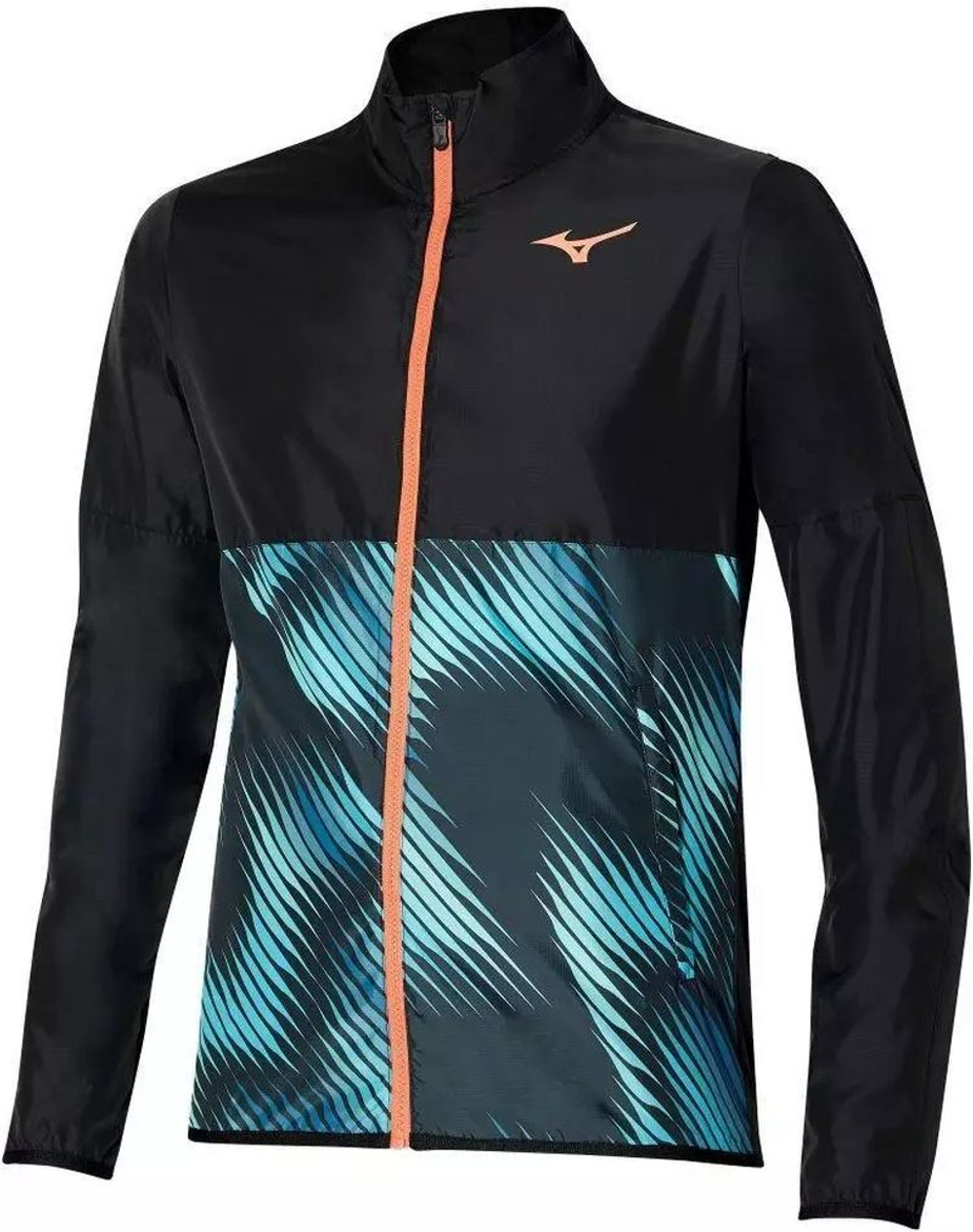 Куртка теннисная Mizuno Printed Jacket - black/blue ashes