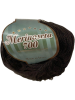Пряжа Merinoseta (Италия.) 70% меринос 30% шелк 50г-700 м цв 827 (горький шоколад)