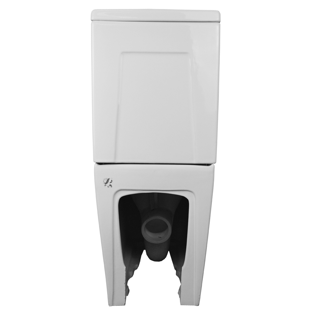 Унитаз-компакт безободковый Azario Quadro AZ-2175 с крышкой-сиденьем микролифт, белый