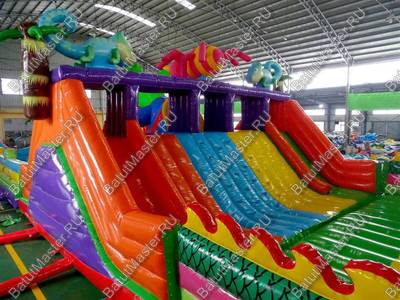 Коммерческий надувной батут "Невероятные приключения" 24*9*9 м