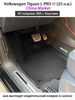 Автомобильные коврики ЭВА с бортами для Volkswagen Tiguan L PRO III (China Market) 25-н.в.