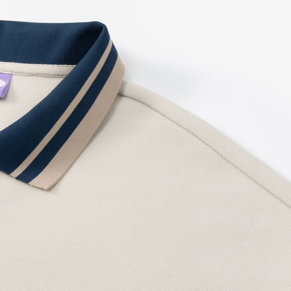 Поло песочный/темно-синий/коричневый - фото 4